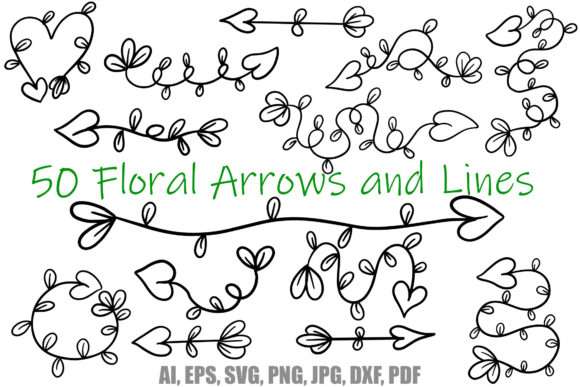 50 Floral Divider Leaf Arrow Lines Swirl Graphics and Illustrations Review