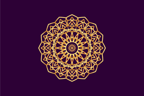 Beauty Gold Floral Mandala Graphics and Illustrations Review