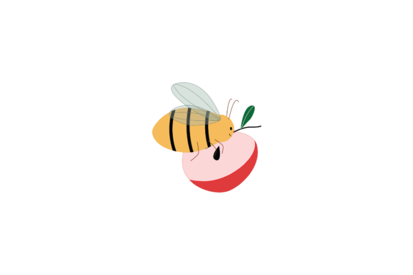 Bee Animals Honey Apple Floral Graphics