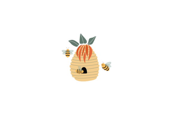Bee Animals Honey Tree Floral Graphics