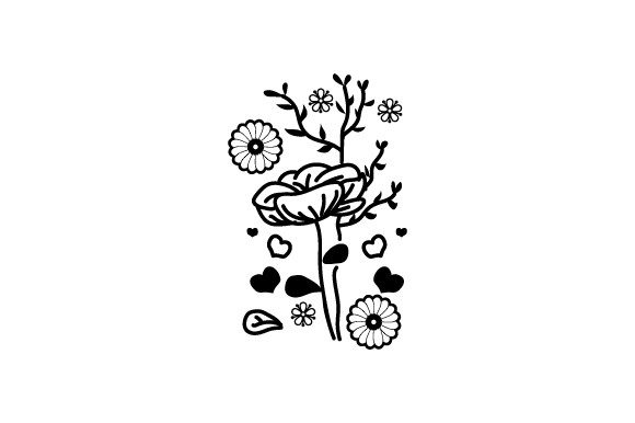 Black Floral Design Vector Isolated for Creative Projects
