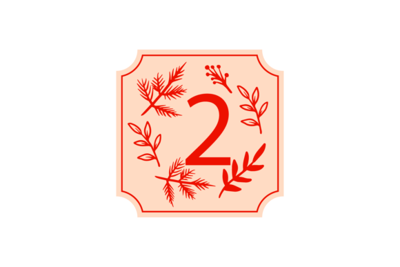 Christmas Stickers Floral Number 2 Svg – A Versatile Graphic Design Asset