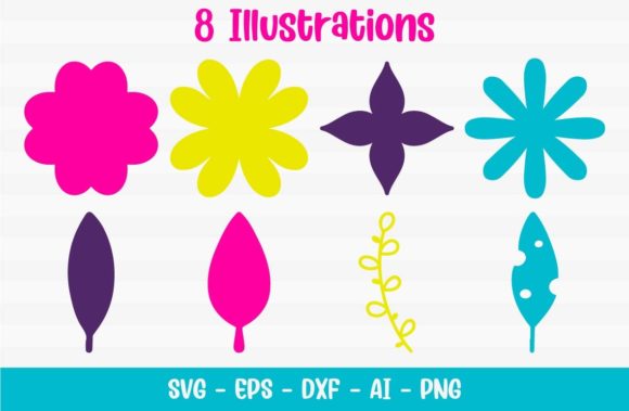Color Floral Pack for Graphics and Illustrations