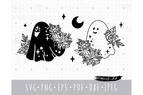 Cute Floral Halloween Ghost SVG Cricut for Blog and Web Design
