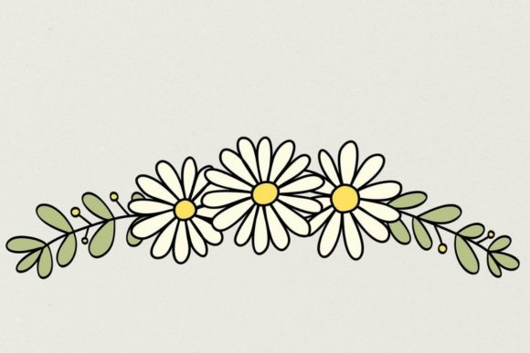 Daisy Colored Floral Wreath: A Versatile Graphic for Creative Projects