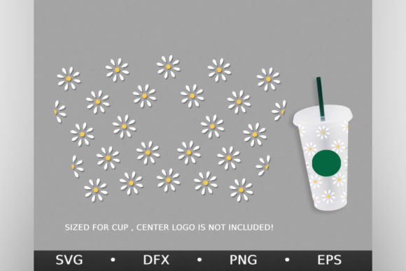 Daisy Floral Venti Cold Cup 24 Oz Graphics