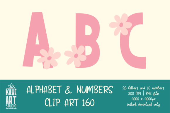 Floral Alphabet Sublimation 160 Graphics for Editorial and Web Design