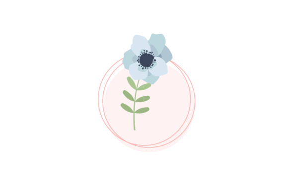 Floral Blooming Flowers Blue Svg for Branding and Marketing