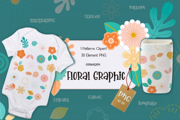 Floral Graphic Collection Sublimation for Local Business Branding