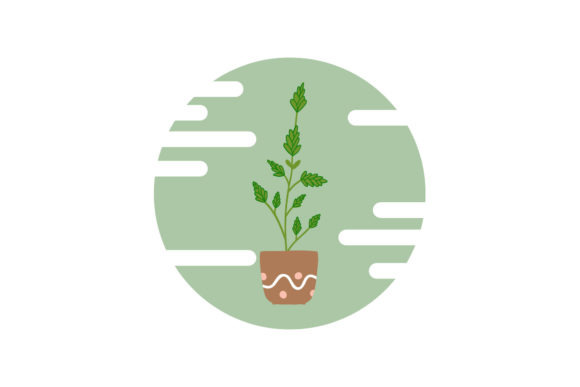 Floral with Pot Icons Graphics and Illustrations Review