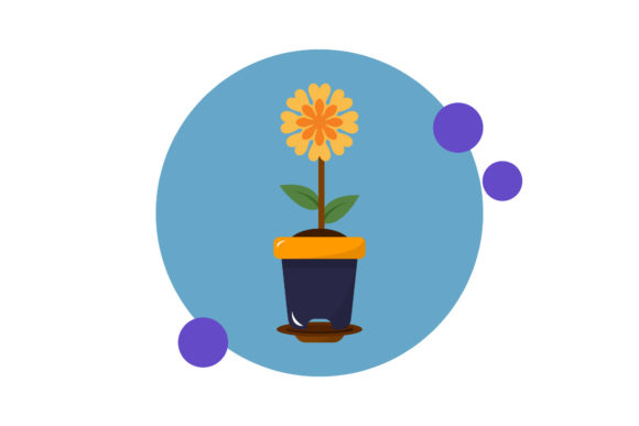 Flowers Floral Circle Bubble Style Graphics and Illustrations