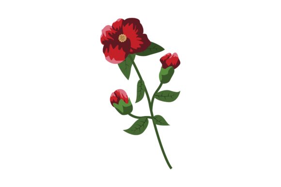 Fresh Red Floral Illustration for Local Business Branding