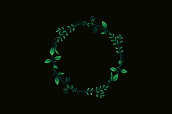 Green Nature Floral Border and Frame Graphics and Illustrations