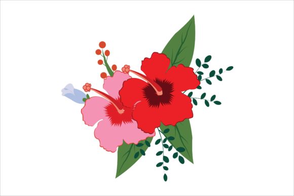 Hibiscus Floral Flowers Illustration for Blog and Web Design