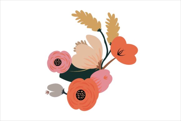Pretty Floral Flowers Illustration for Crafting and Graphics