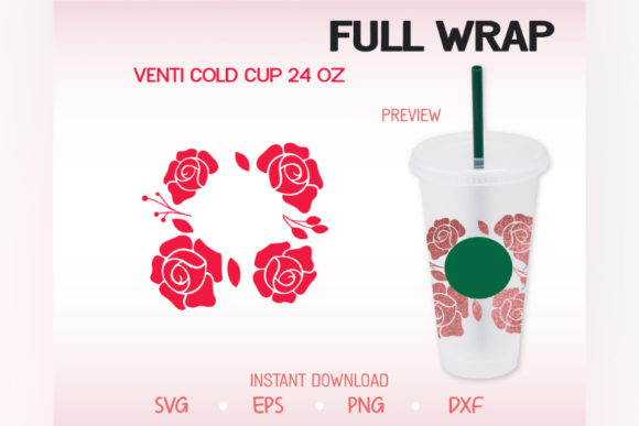 Red Roses Floral Graphic for Web & Editorial Use