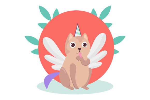Unicorn Cats Funny Circle Floral Graphics and Illustrations Review