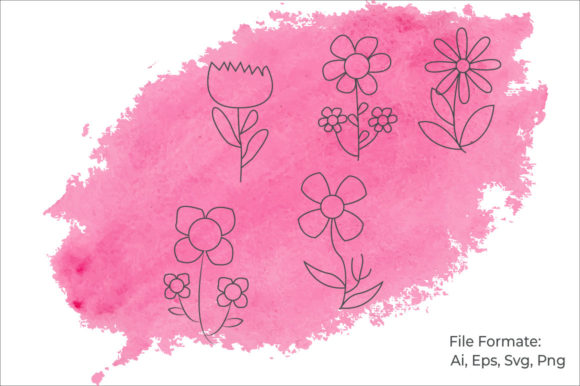 Watercolor Background with Floral Bundle for Local Branding