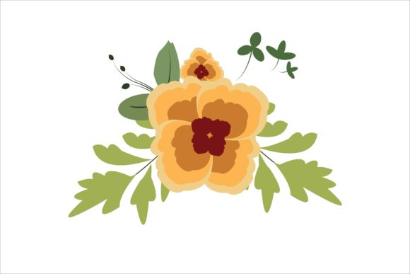 Yellow Ornament Floral Illustration for Branding and Marketing